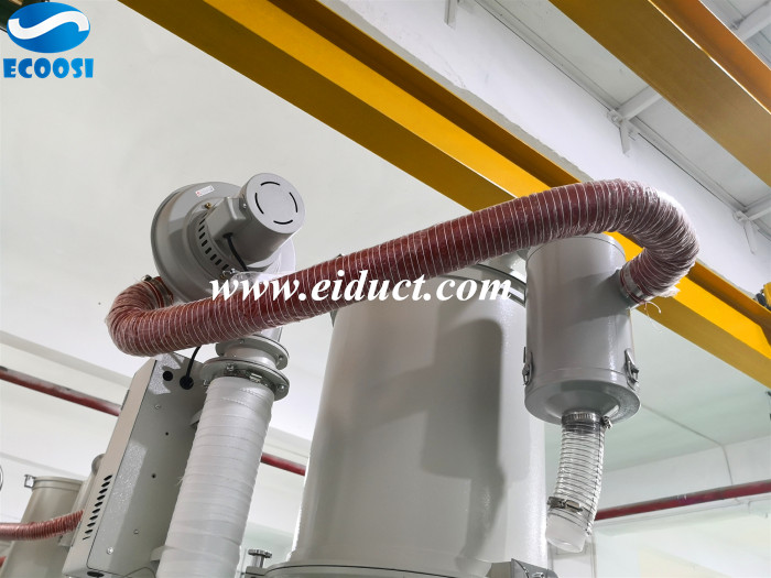 Why Ecoosi hot air double layer silicone coated fiberglass duct hose Is ideal for pellet drying?